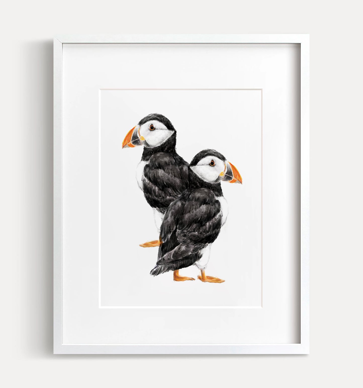 Two Puffin Birds Art Print