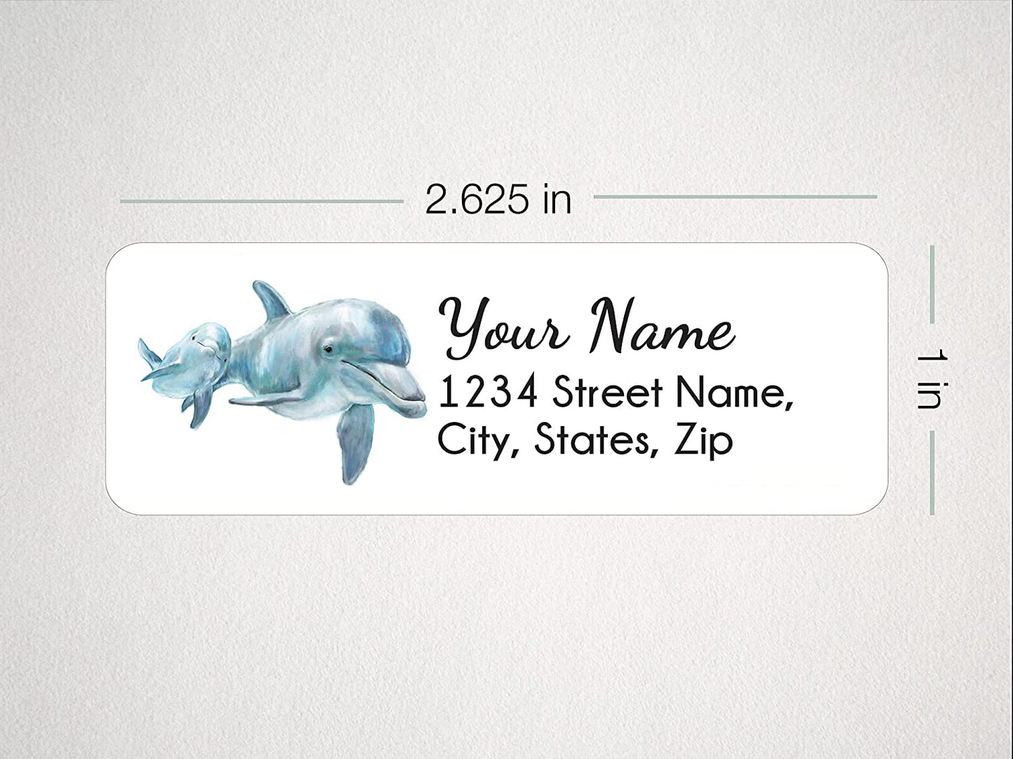 Dolphin Mom and Baby Personalized Address Label