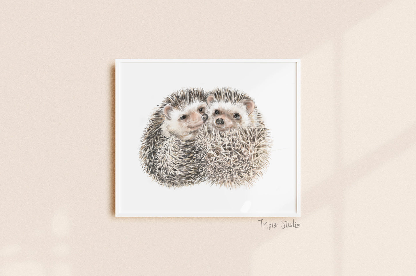Hedgehogs in Love Art Print