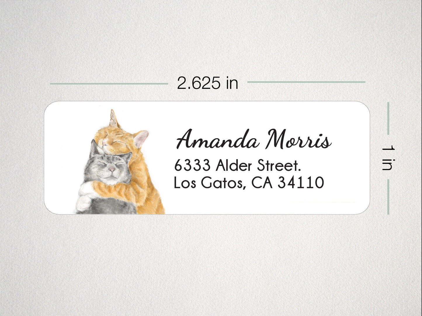 Cuddling Cats Personalized Address Label