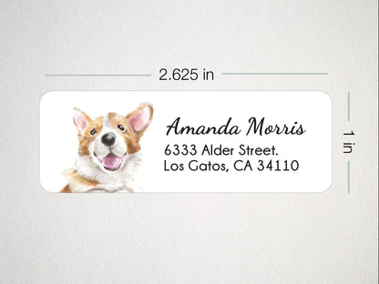 Cheerful Corgi Personalized Address Label