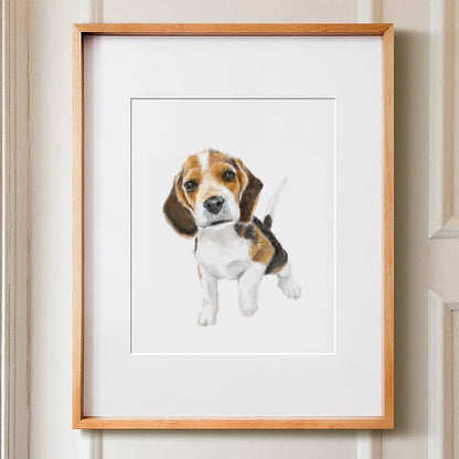 Beagle Puppy Art Print - Dog Lover Gift - Dog Mom - Housewarming - Memorial - Watercolor - Minimalistic - Minimal - Simple