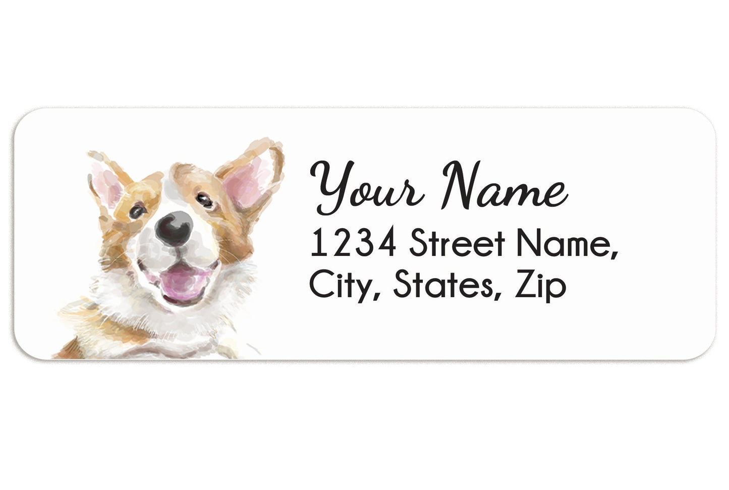 Cheerful Corgi Personalized Address Label