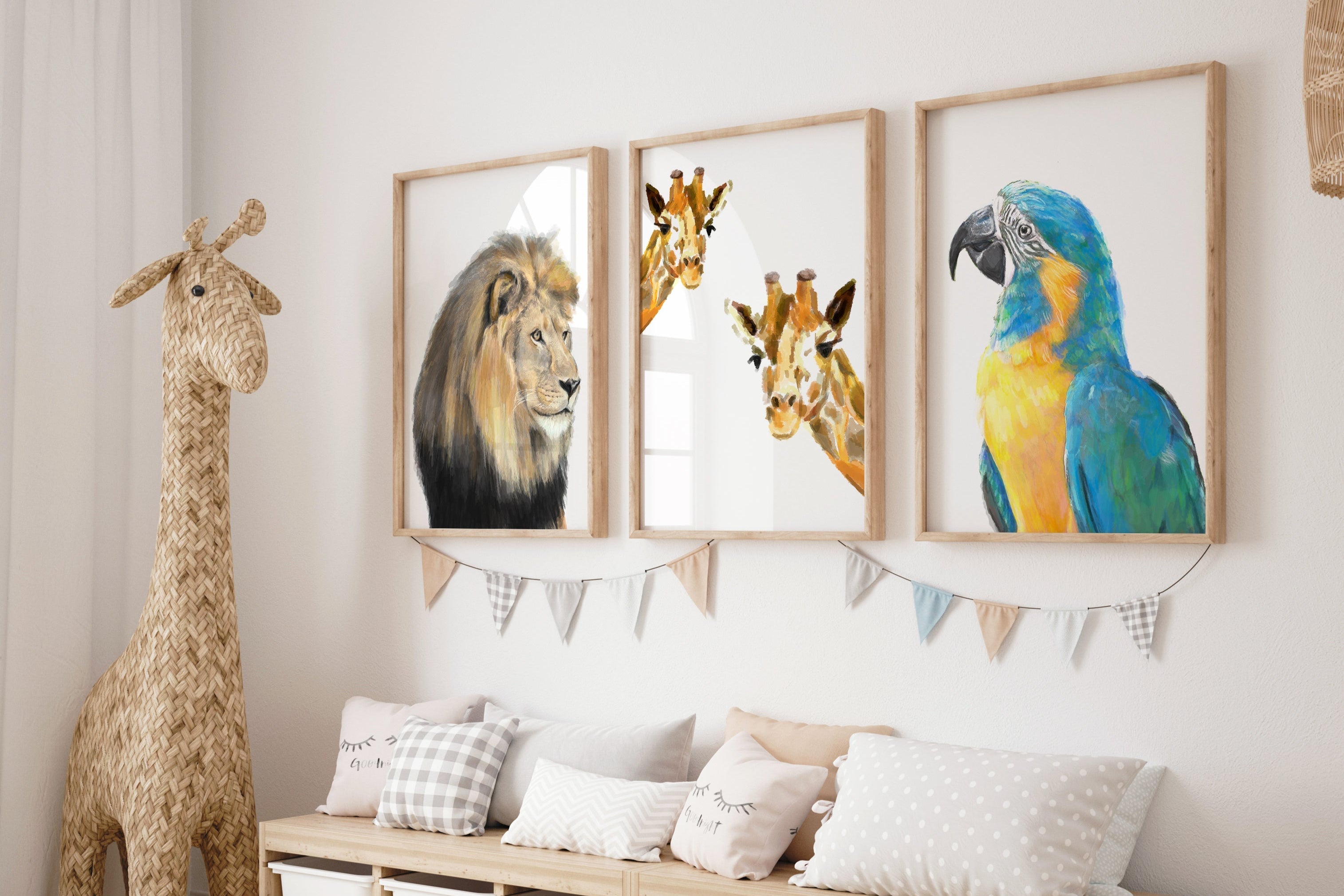Safari Nursery Set of 6 Art Print Set