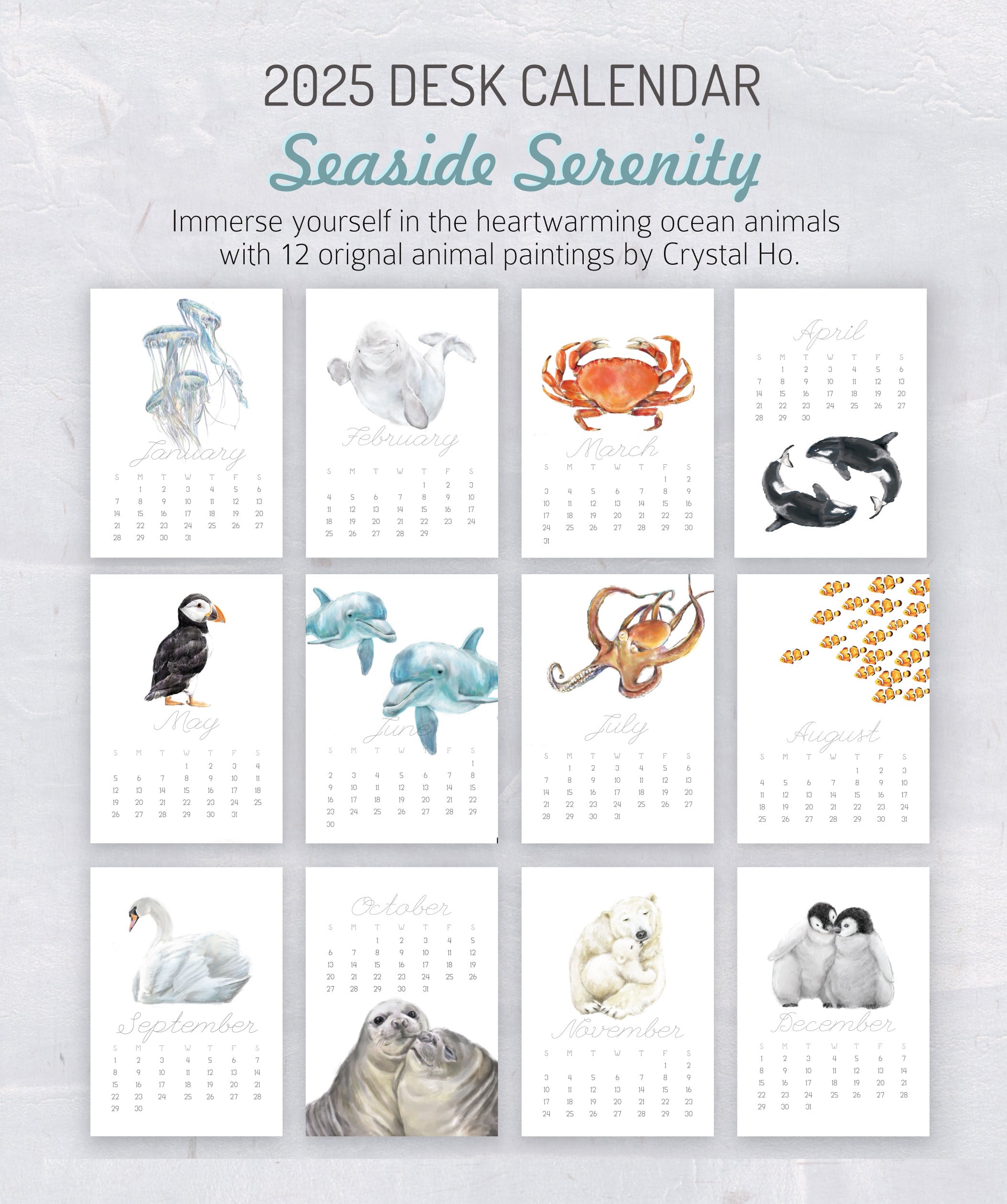 2026 Desk Calendar: Ocean Animal