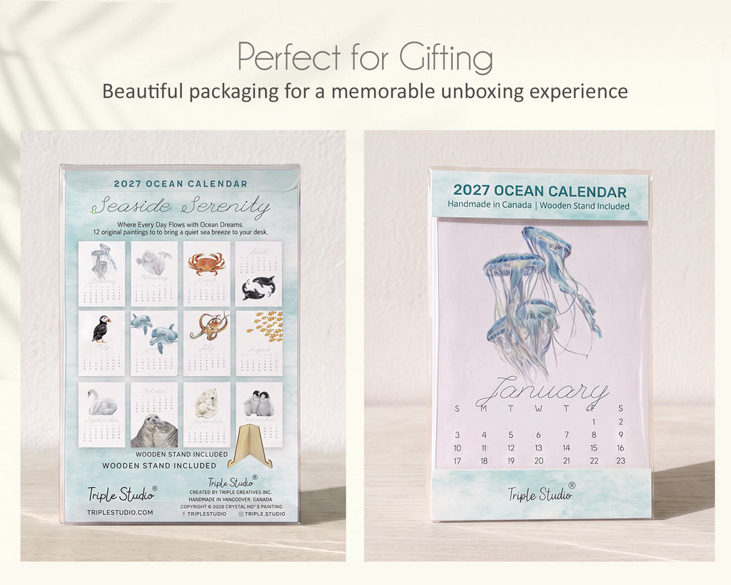 2027 Desk Calendar: Ocean Animal