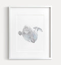 Baby Beluga Watercolor Art Print