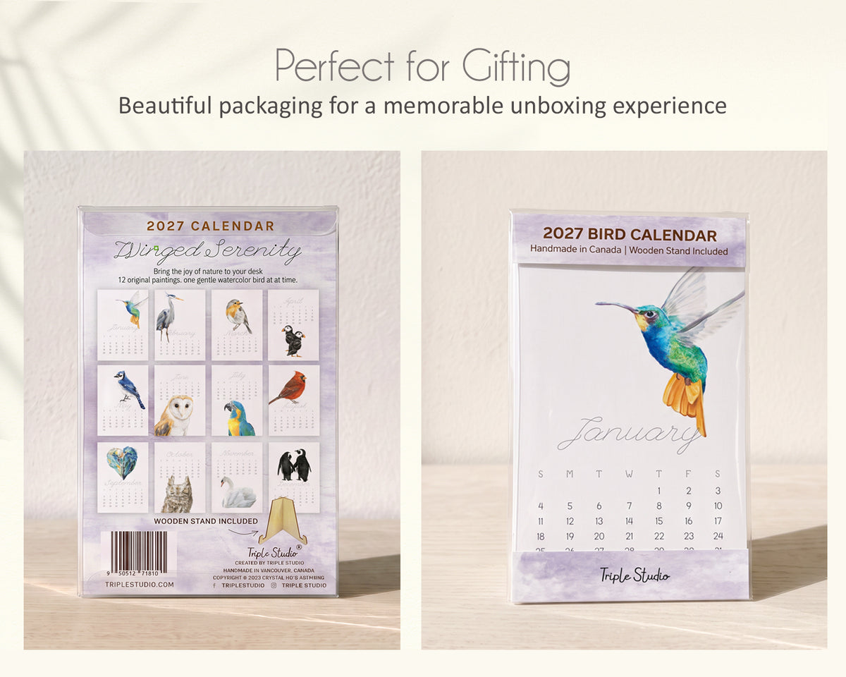 2027 Desk Calendar: Bird