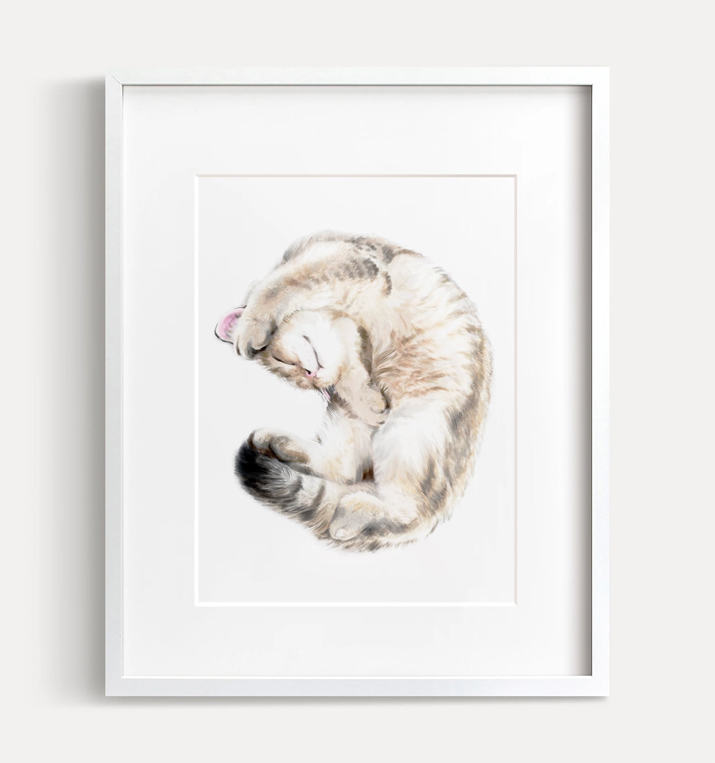 Cuddly Tabby Cat Art Print