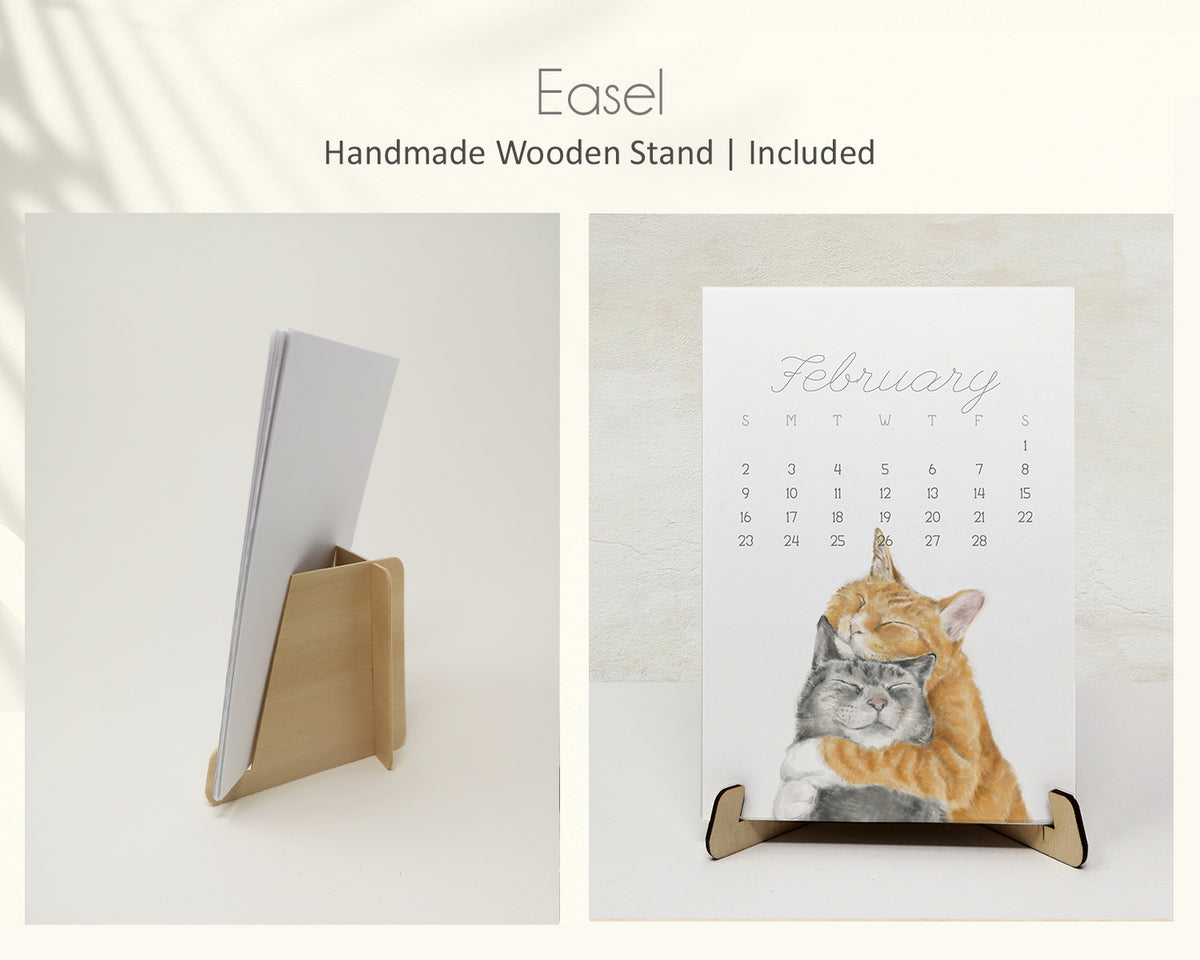 2027 Desk Calendar: Cat Watercolor Art