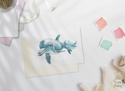Dolphin Mom & Baby Card