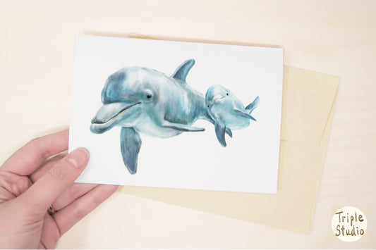 Dolphin Mom & Baby Card