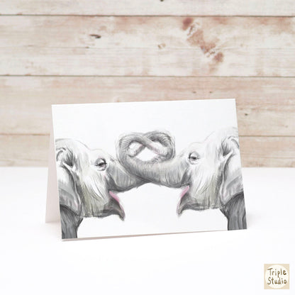Elephant in Love Card