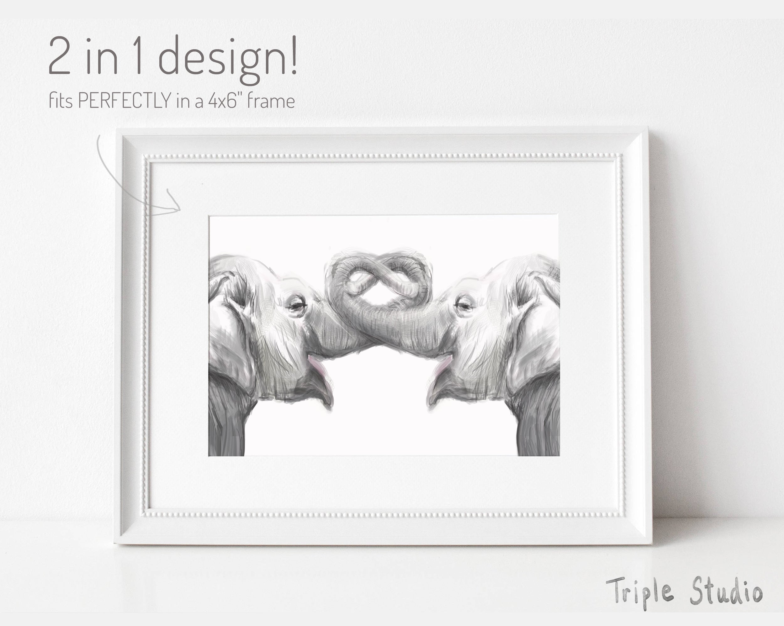 Elephant in Love Card
