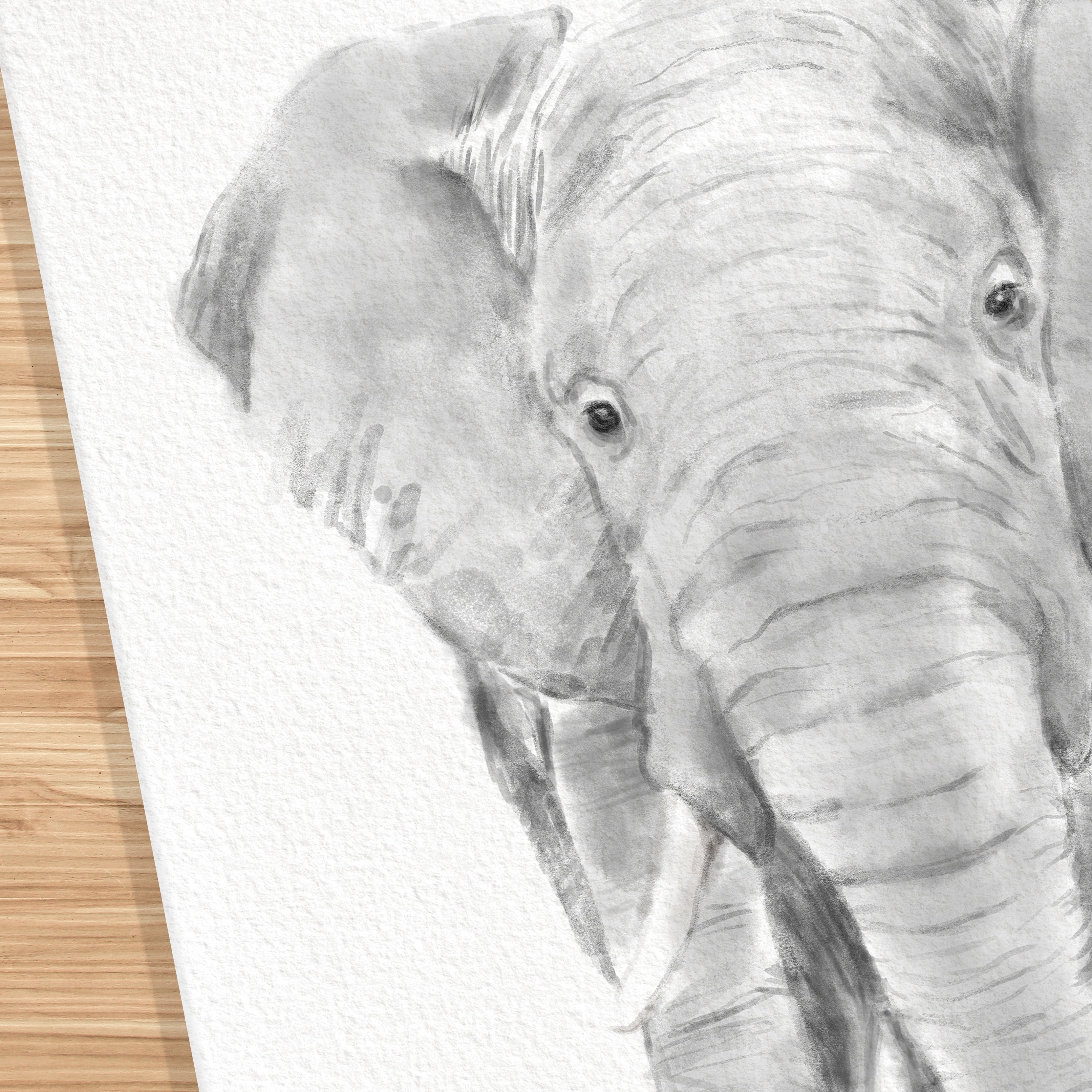 Elephant Family Portrait Print with Personalized Names