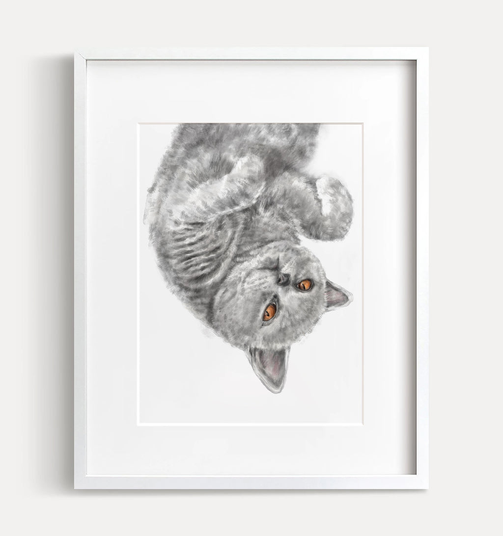 Gray Cat Art Print