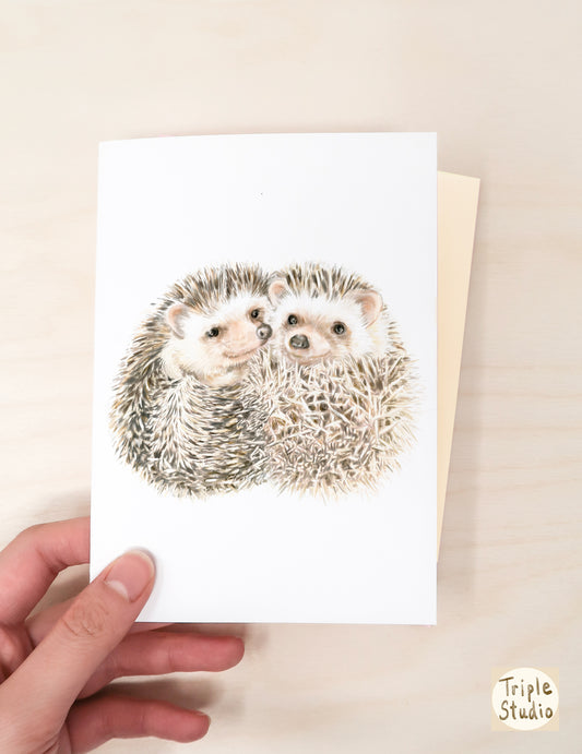 Hedgehogs Hug Card