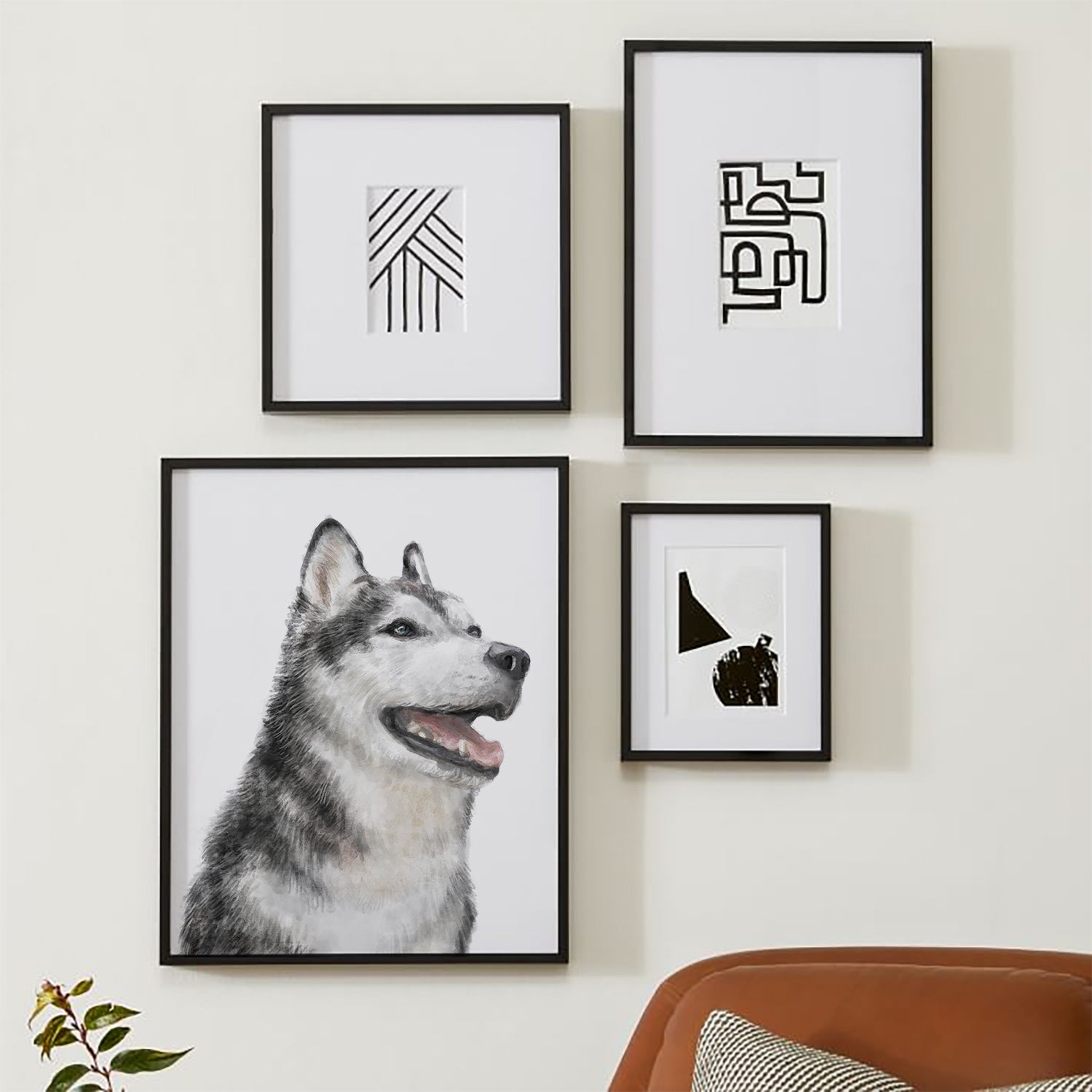 Husky Watercolor Painting | Modern Dog Wall Art