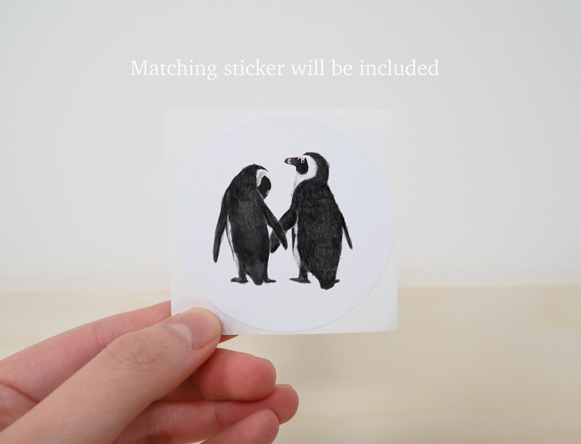 Personalized Wedding Gift - Penguin in Love Wall Art for Newly Wed Couple, Anniversary Unique Art Print, for Wife, for Husband, Missing You