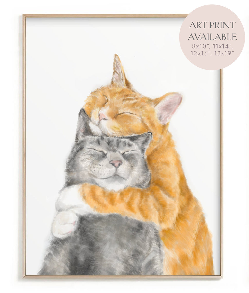 Cats Snuggle in Love Card