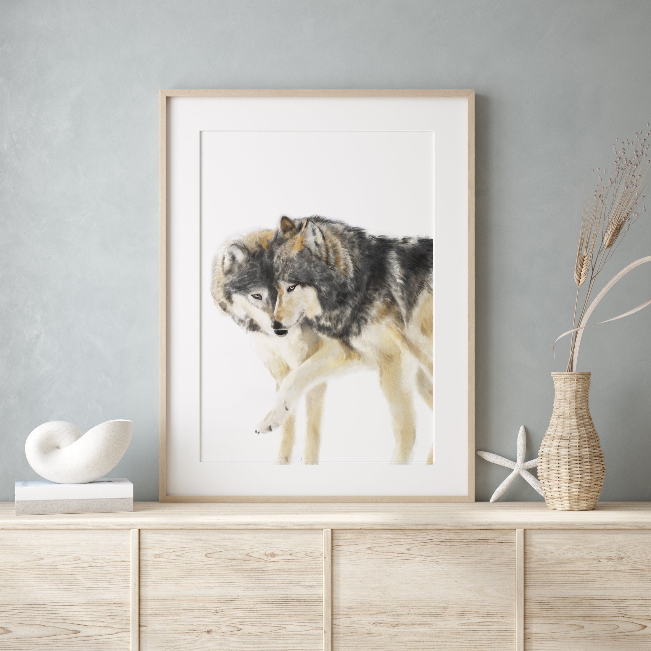 Wolves in Love Art Print