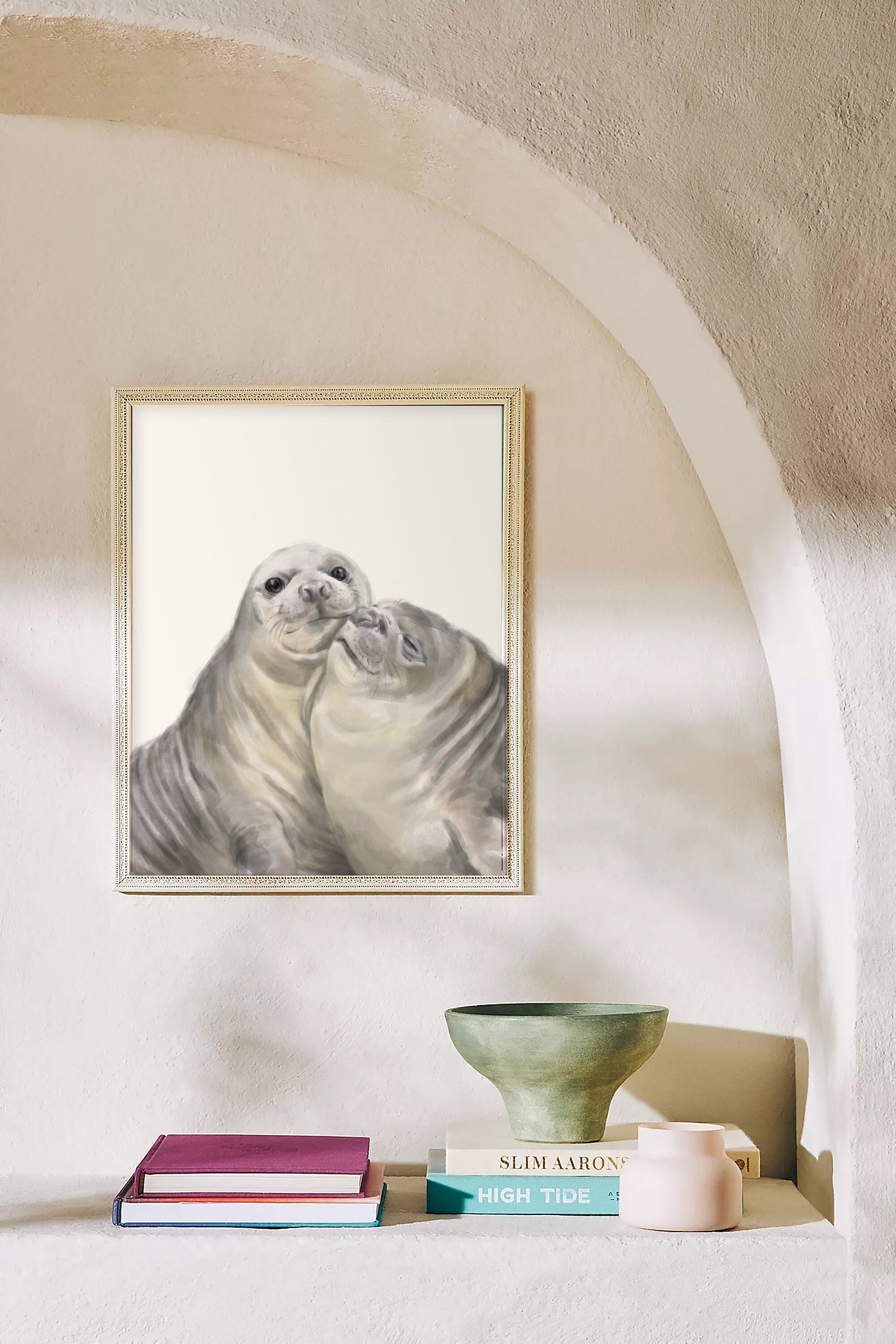 Seal in love Art Print