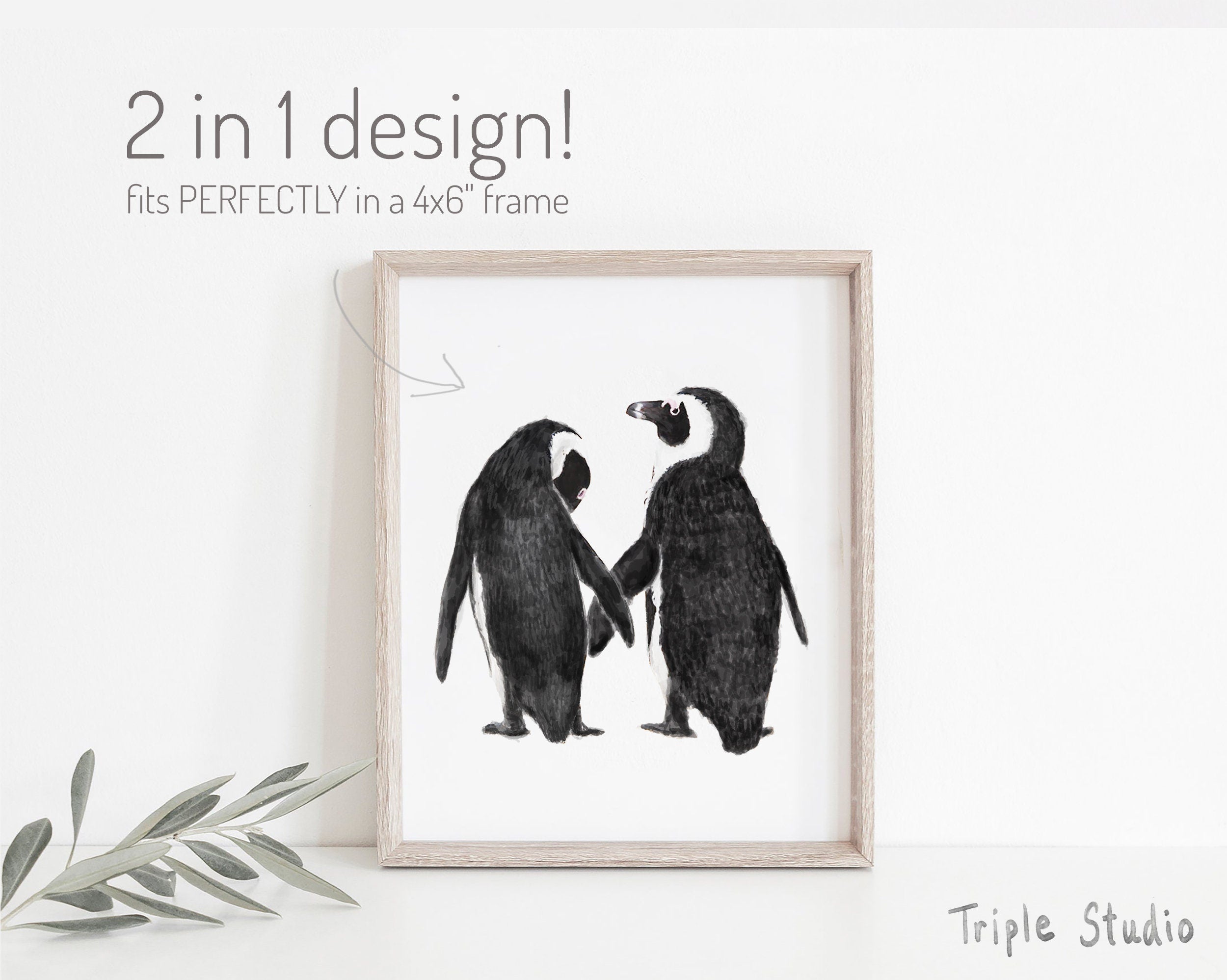 Penguin in Love Card