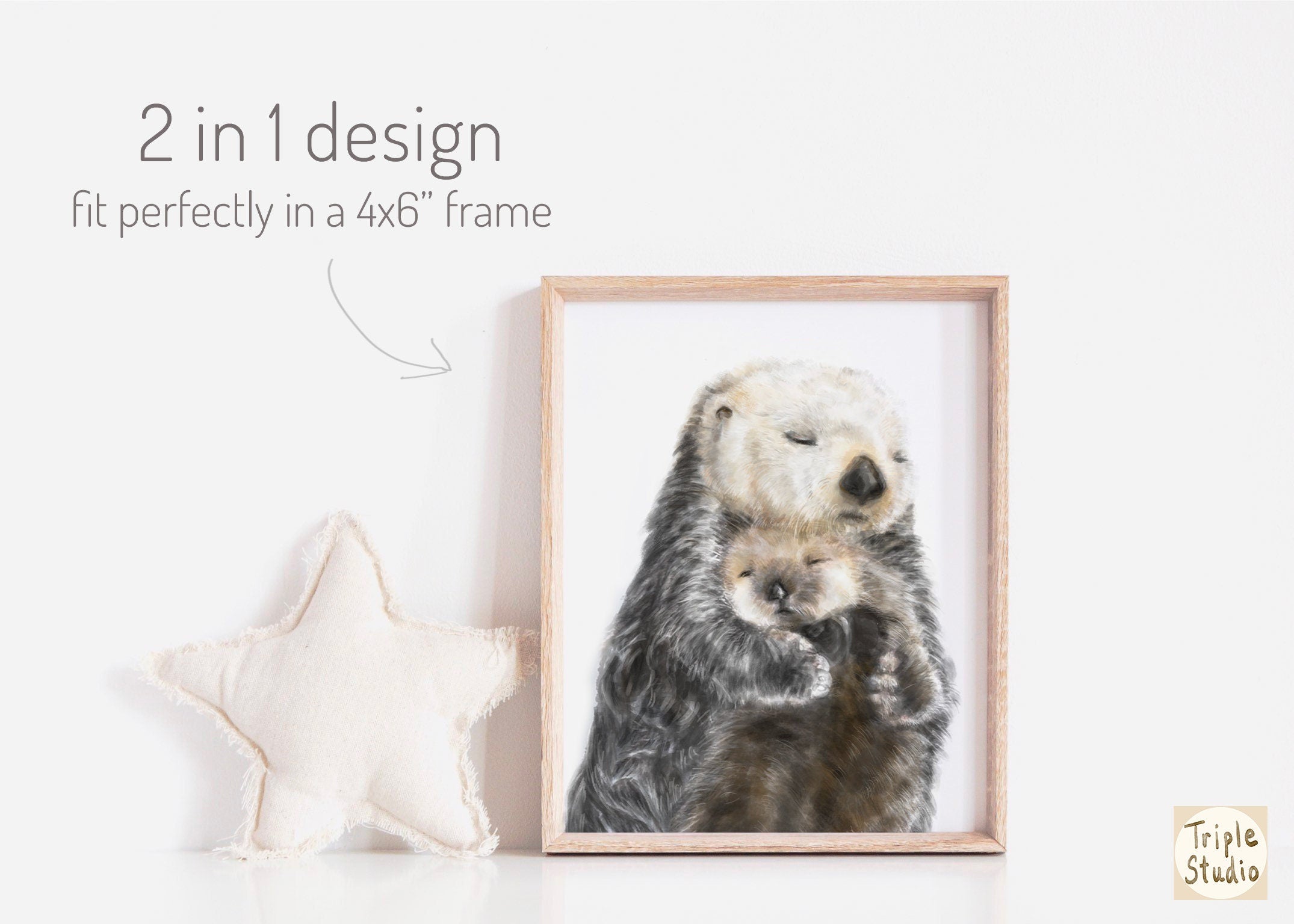 Mother's Day Card | Sea Otter Mom and Baby