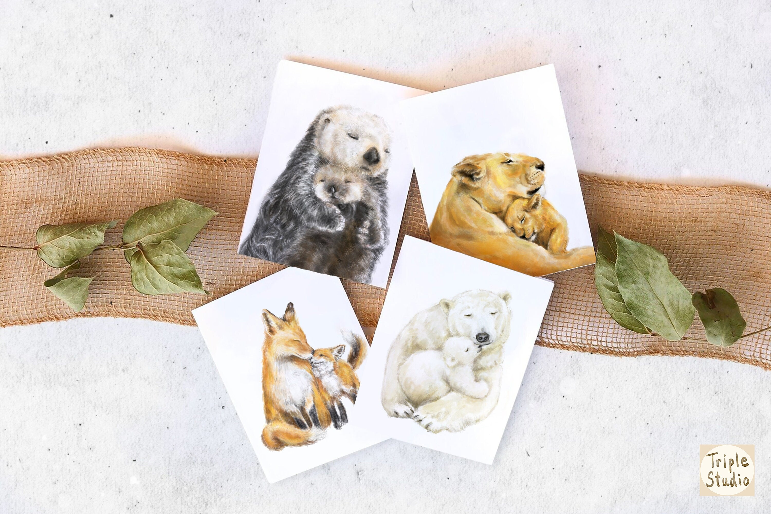 Mother's Day Card | Best Mom Ever | Lion with Baby