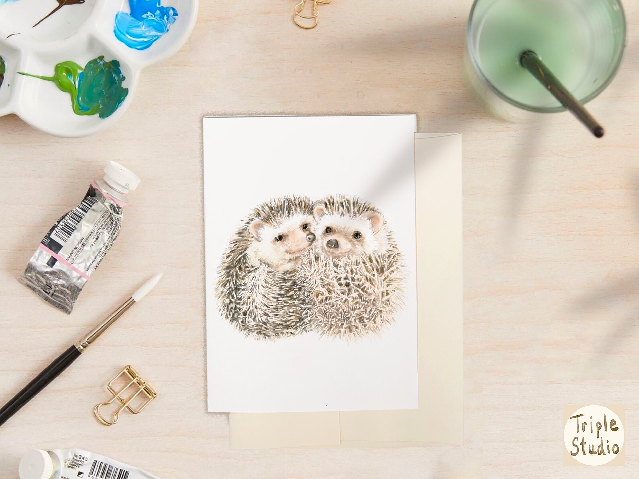 Hedgehogs Hug Card