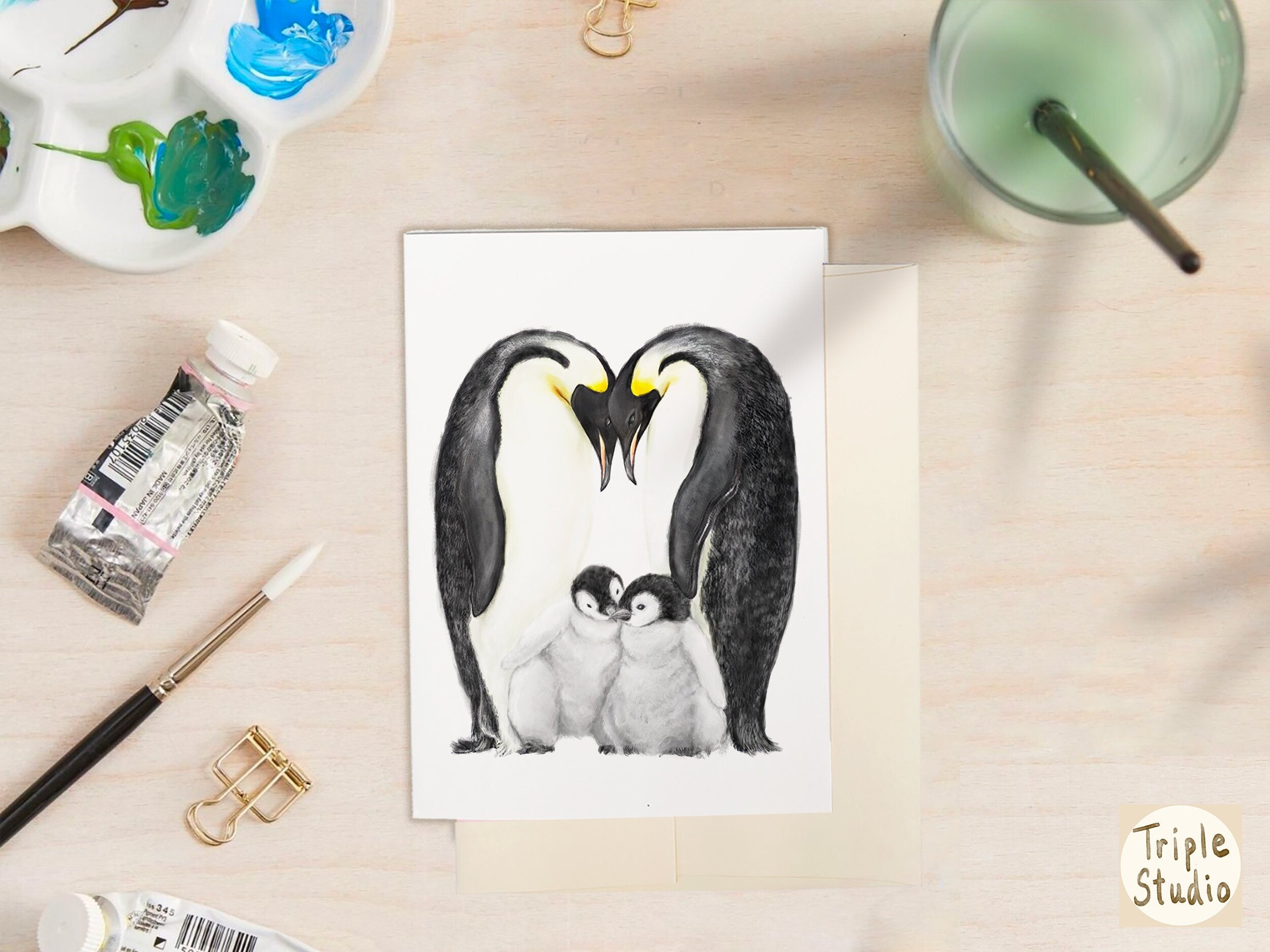 Penguin Family Card
