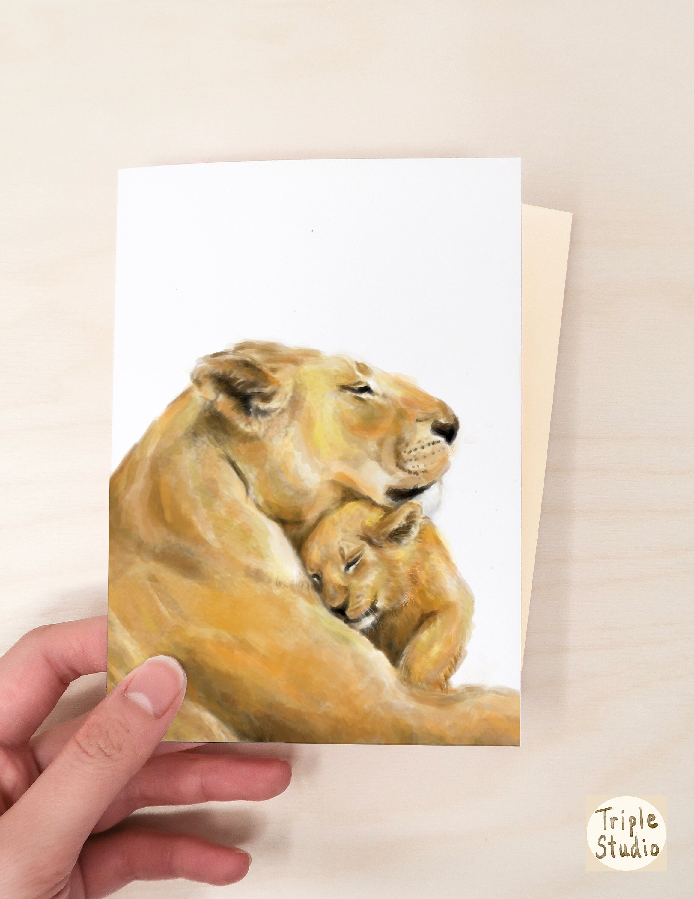 Mother's Day Card | Best Mom Ever | Lion with Baby