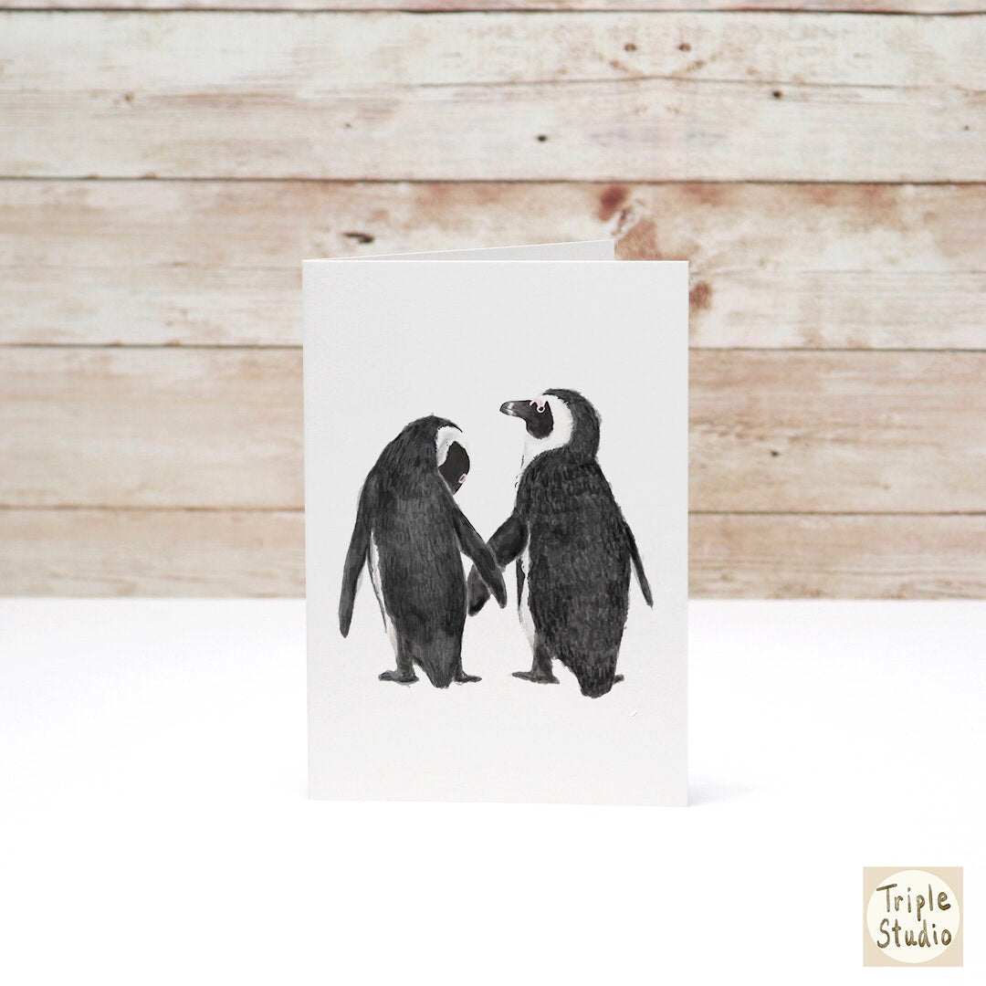 Penguin in Love Card