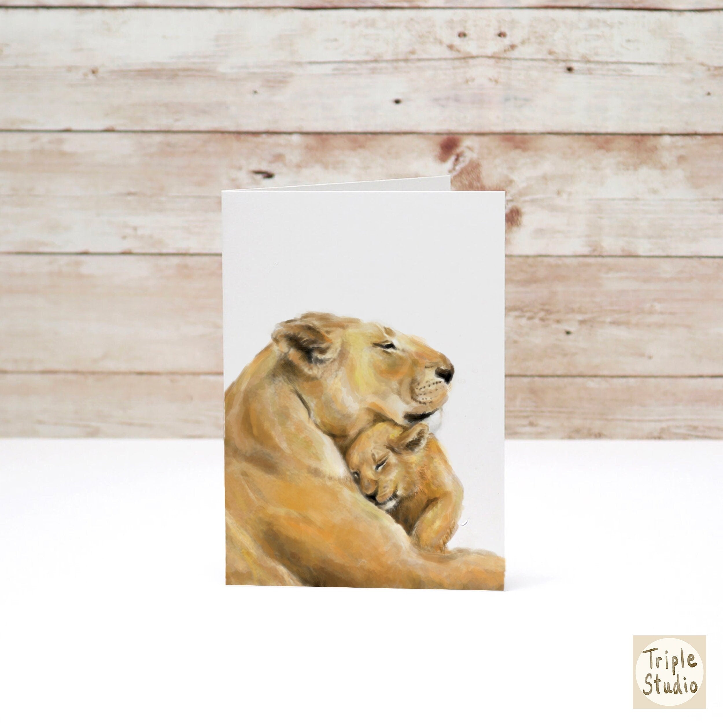 Mother's Day Card | Best Mom Ever | Lion with Baby