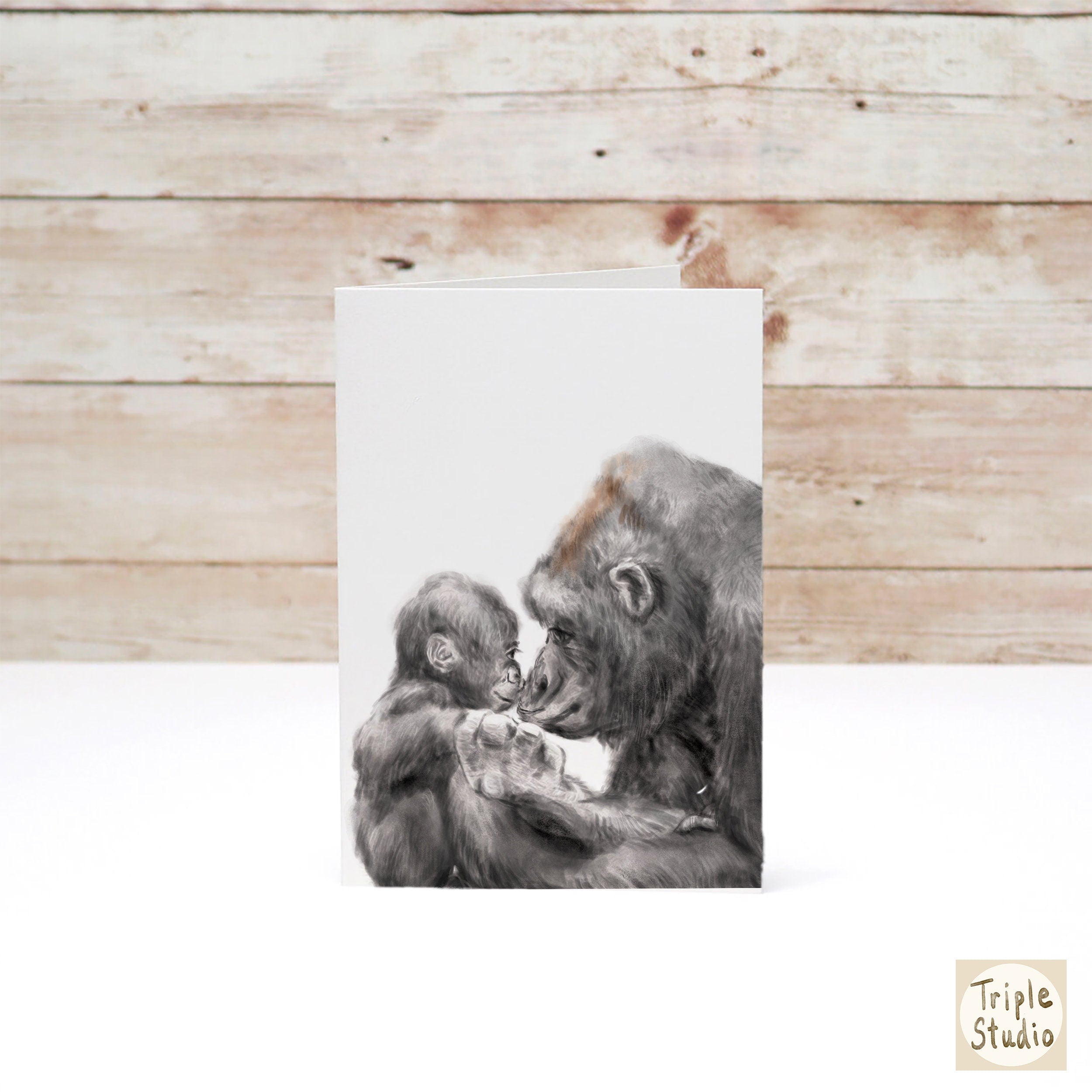 Gorilla Mom and Baby Card