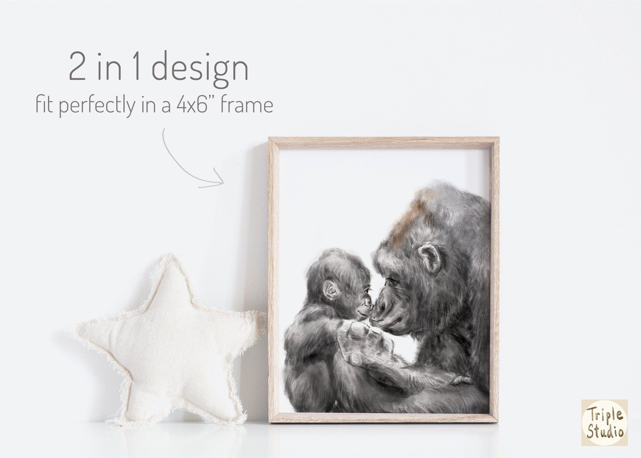 Gorilla Mom and Baby Card