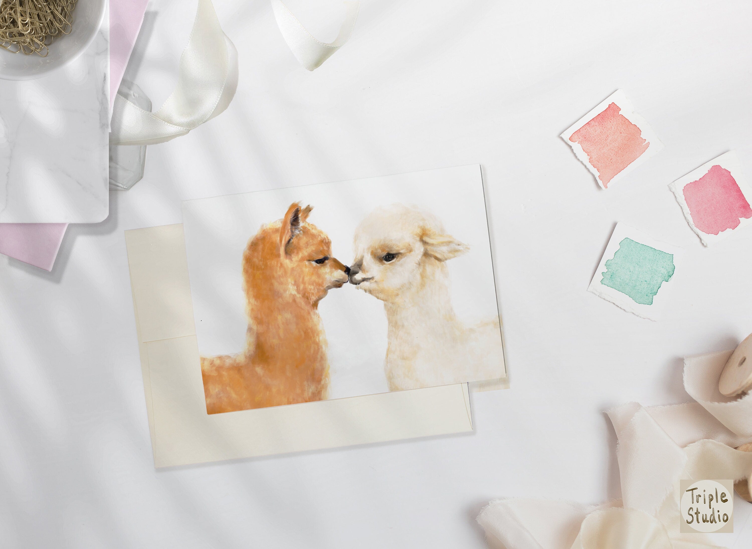 Alpaca in Love Card