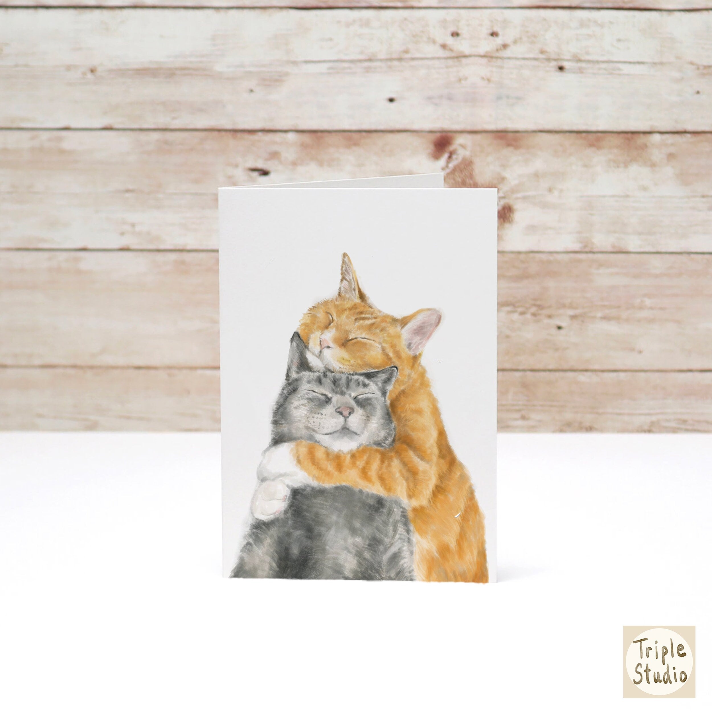 Cats Snuggle in Love Card