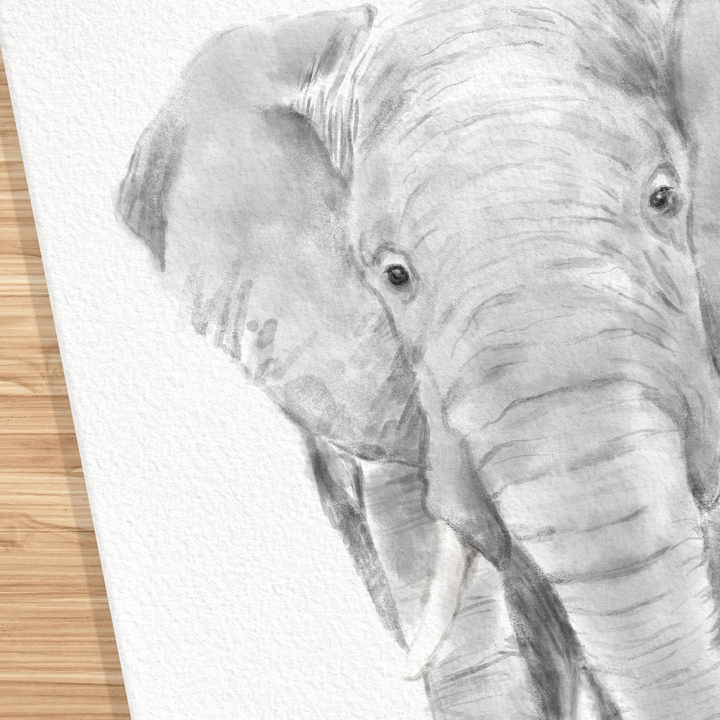 Baby Elephant and Mom Art Print, Personalized with Names, Motherhood Best Gift, Boy Neutral Safari Nursery Minimalist Wall Decor