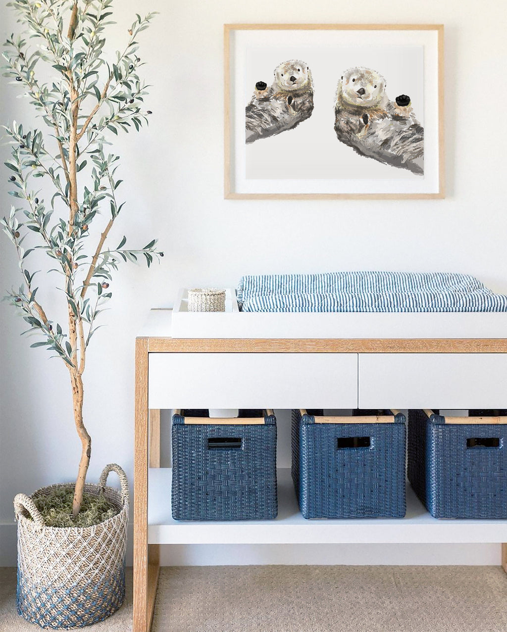 Sea Otters Art Print