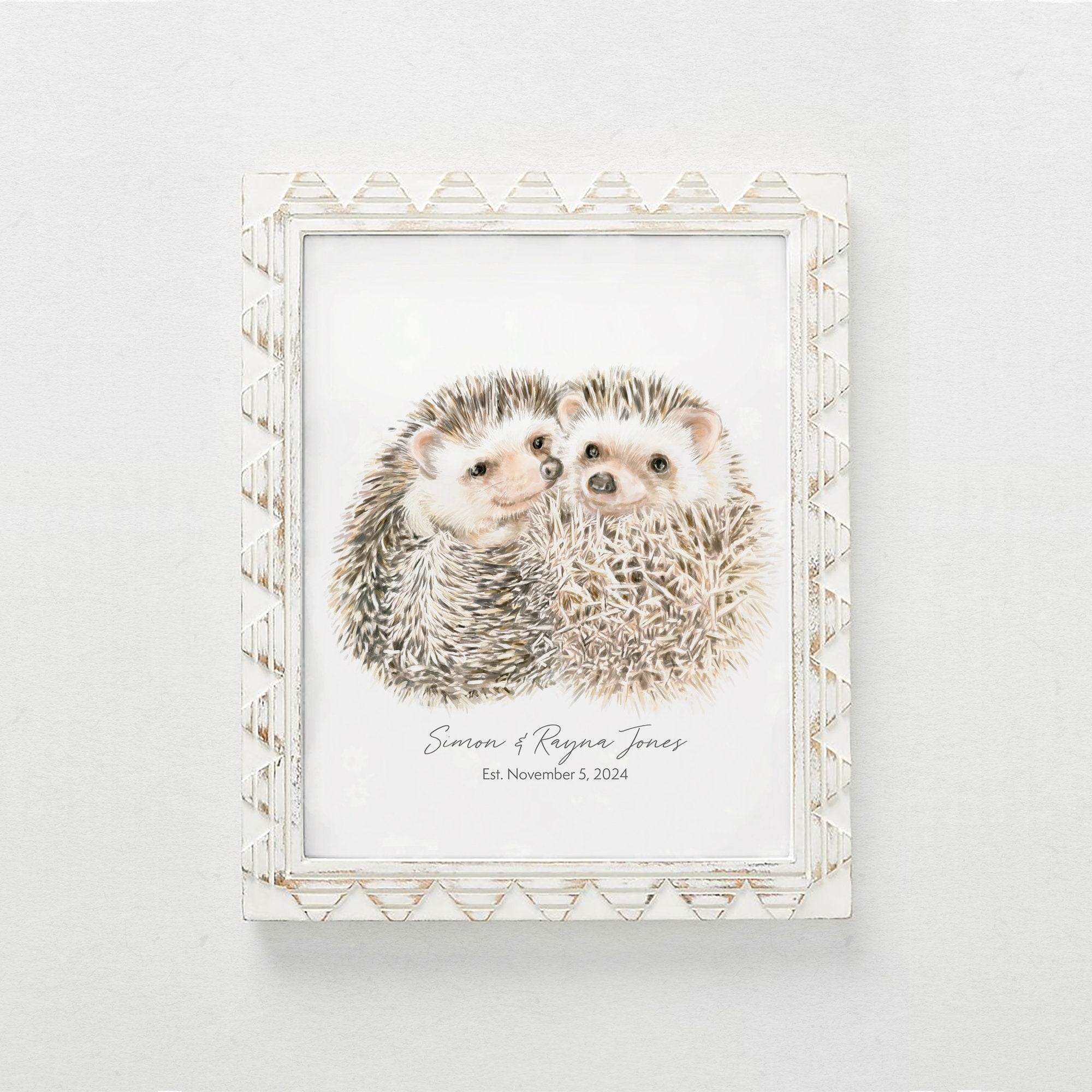 Hedgehogs in Love Art Print