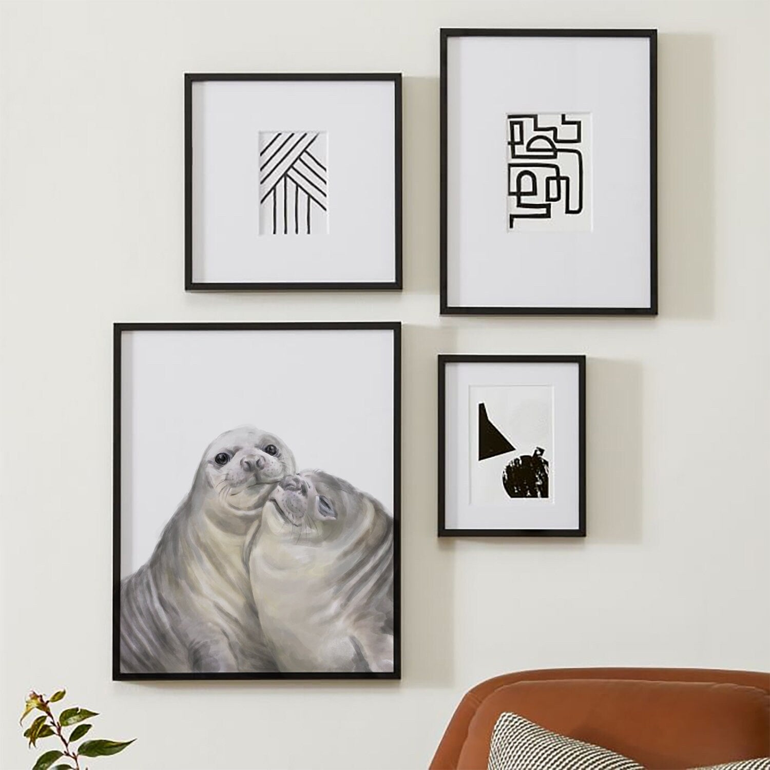 Seal in love Art Print