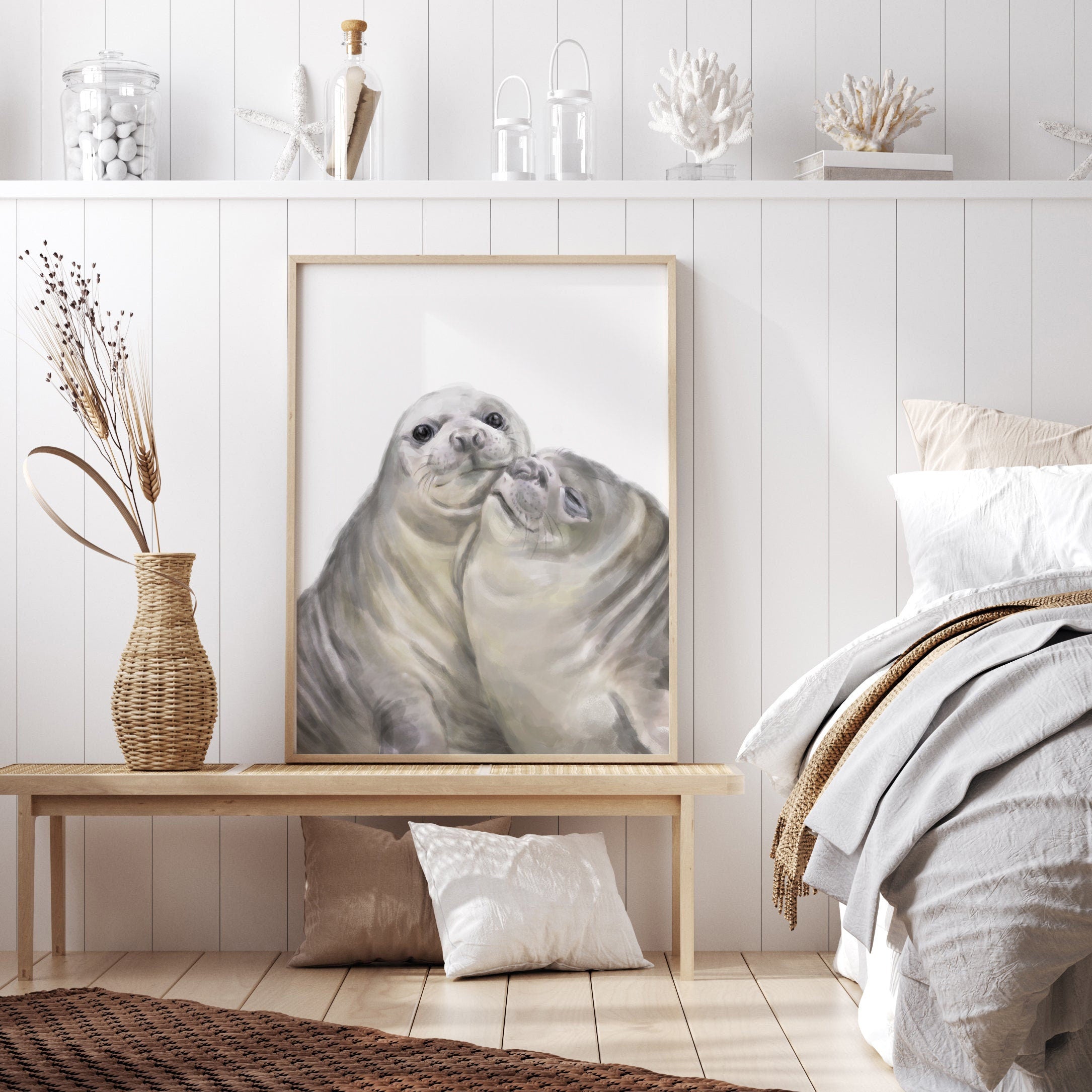 Seal in love Art Print