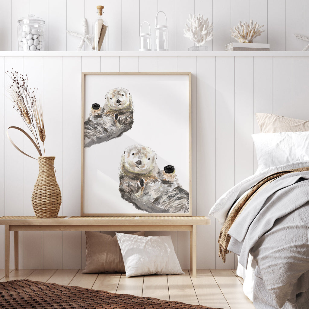 Sea Otters Art Print