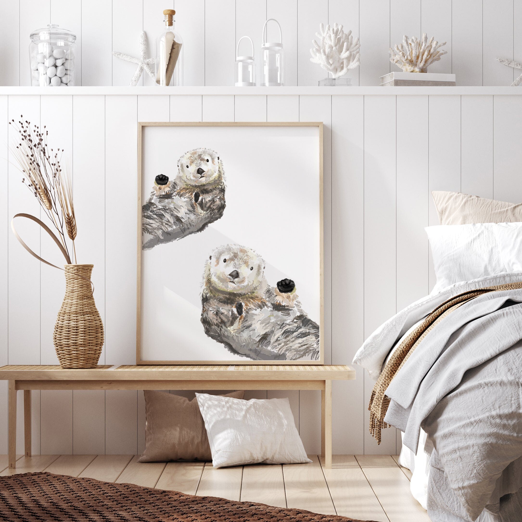 Sea Otters Art Print