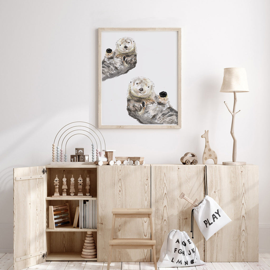 Sea Otters Art Print