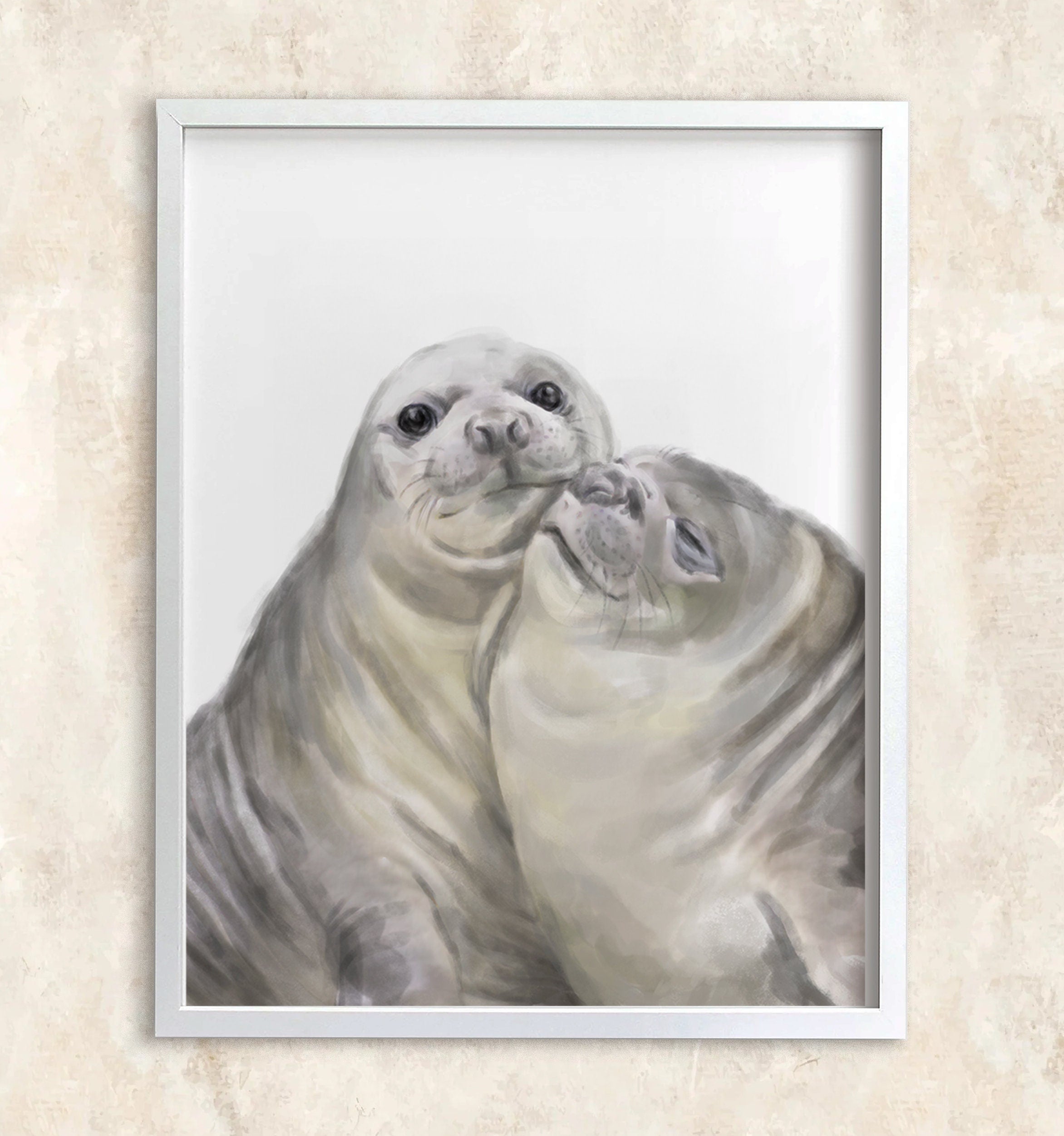 Seal in love Art Print