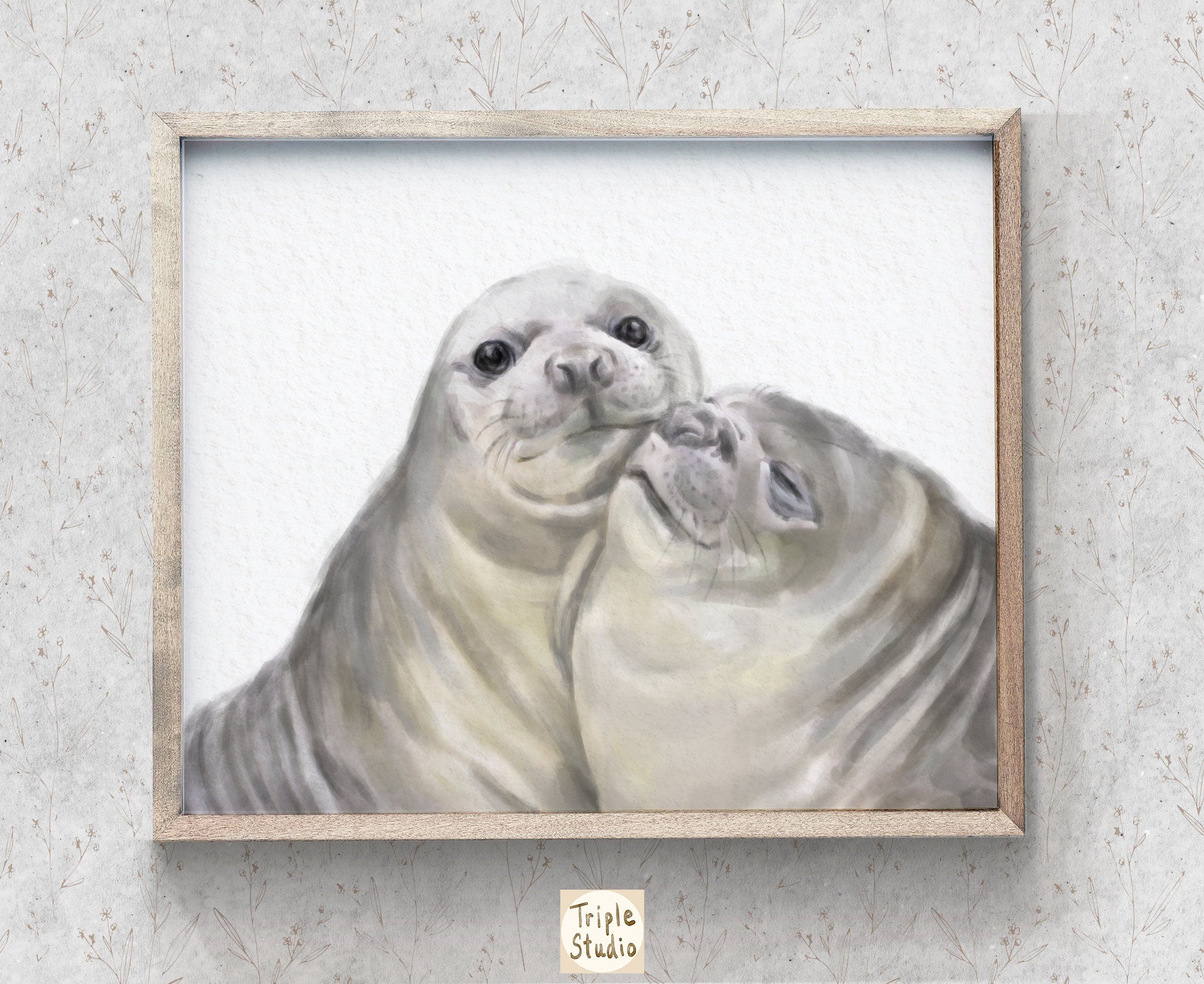 Seal in love Art Print
