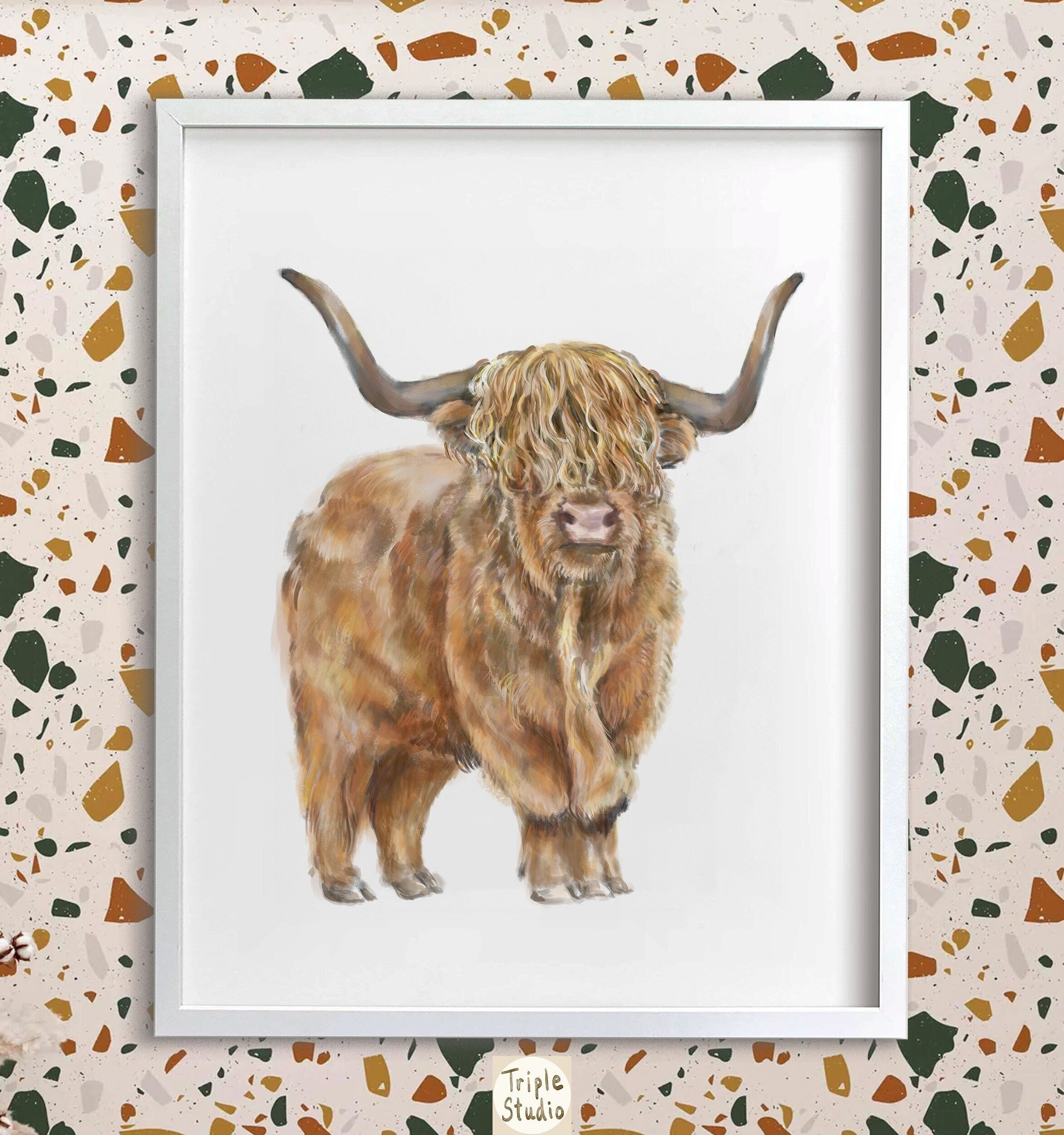 Highland Cow Art Print