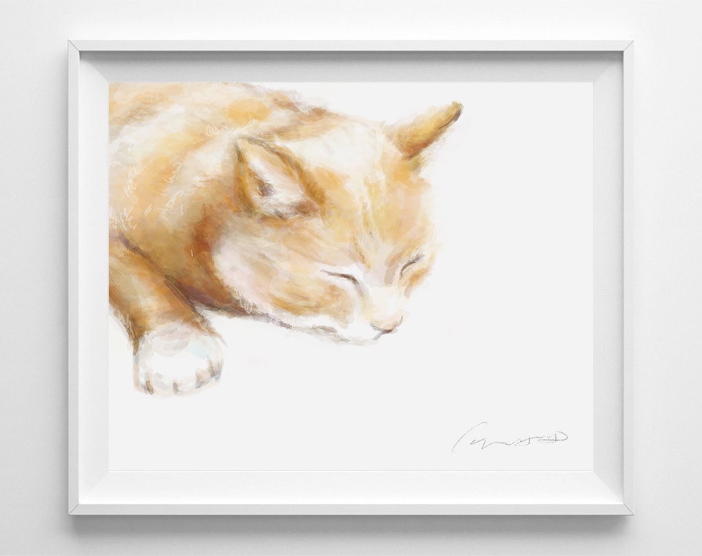 Orange Cat Art Print
